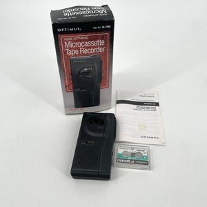 Optimus Micro-32 Voice Activated Microcassette Recorder 14-1180 Tape Box Manual